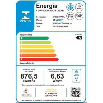 Ar Condicionado Split Hi Wall Gree G-Top Inverter 24.000