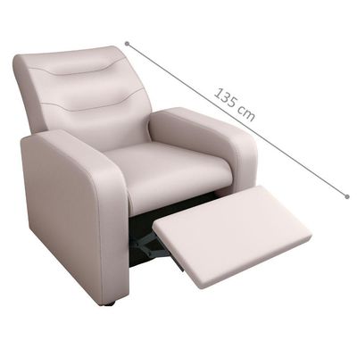 Poltrona Reclinável Decorativa Jersey Corino Bege