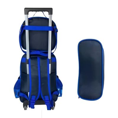 Kit Mochila Infantil Meninos Com Rodinhas Carros Escolar Estojo Lancheira Térmica Bolsa Completa