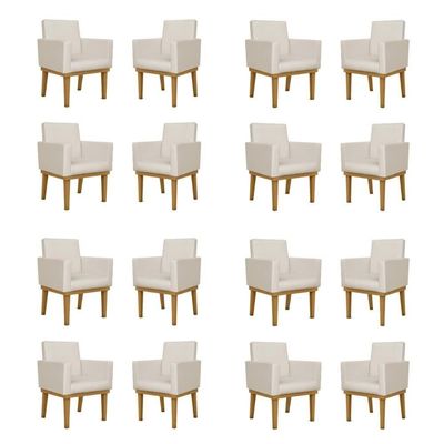 Kit 16 Poltronas Reforçada Courino Bege