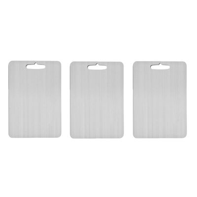 Tabua de Carne Corte Cozinha Profissional 36cm Aço Inox 3un