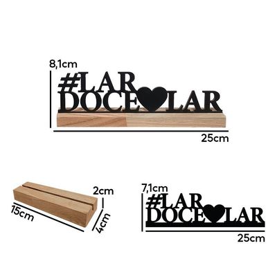 Lar Doce Lar Palavra De Mesa Em Mdf Com Base Madeira