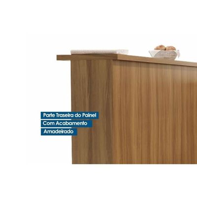 Bancada Ilha Cozinha Rainha Com 1 Porta E 4 Gavetas 120cm Branca Nature