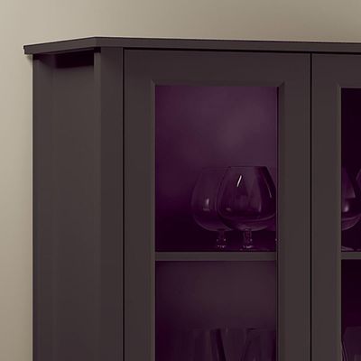 Cristaleira 2 Portas Vidro 1 Gaveta 180x80 Cm E954 Preto Dtall Preto