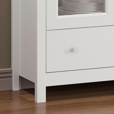Cristaleira 2 Portas Vidro 1 Gaveta 180x80 Cm E954 Branco Dtall Branco