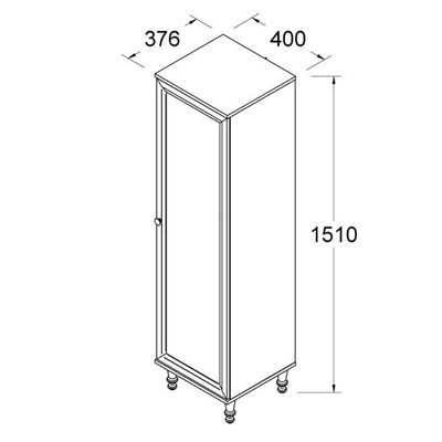 Cristaleira 1 Porta Vidro Pés Madeira 151x40 Cm E963 Cinza Dtall Cinza