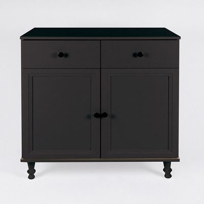 Aparador 2 Portas 2 Gavetas 80 Cm R629 Preto Dtall Preto