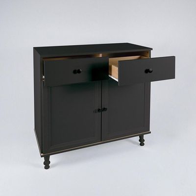 Aparador 2 Portas 2 Gavetas 80 Cm R629 Preto Dtall Preto