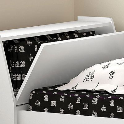 Cama Solteiro Bicama Cabeceira Bau 220x88 Bb28 Branco Dtall Branco