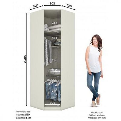 Guarda Roupa Henn Seletto Canto Obliqui 1 Porta Areia Jequitiba