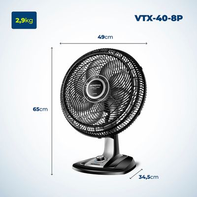 Ventilador de Mesa Mondial 8 Pás Vtx-40-8p - 40cm 220V