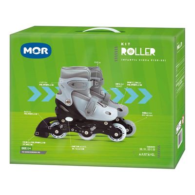 Roller Infantil Cinza - Tamanho P 30-33