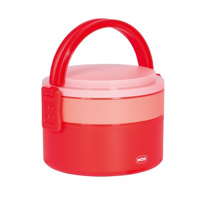 Pote Marmita 2 Andares Redondo com Alça - Vermelho