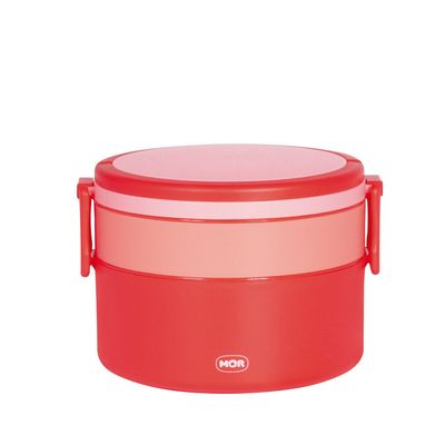 Pote Marmita 2 Andares Redondo com Alça - Vermelho