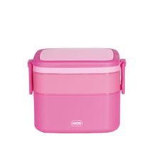 Pote Marmita 2 Andares Quadrado com Alça - Rosa