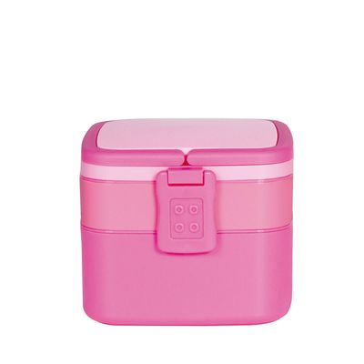 Pote Marmita 2 Andares Quadrado com Alça - Rosa