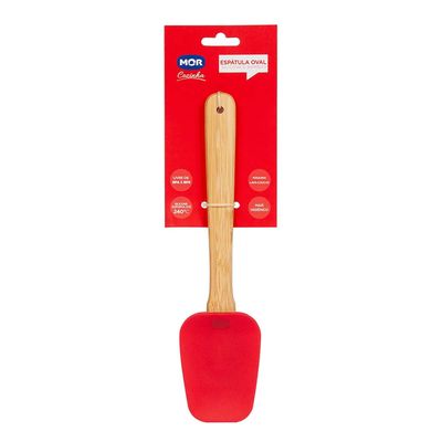 Espátula Oval Silicone e Bamboo