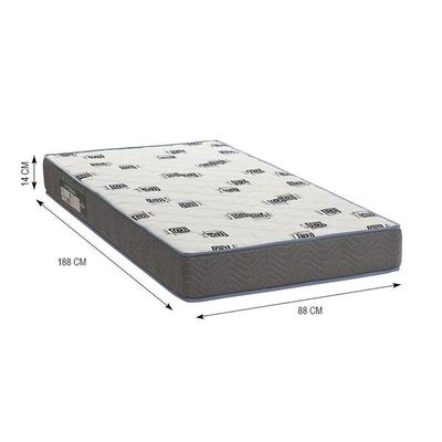 Cama Solteiro Simba Areia Fosco Pés Amadeirado Com Colchão D33 Reller Móveis