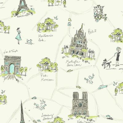 Papel De Parede Waverly Kids Tres Chic Wk6832 - Rolo 10m X 0,52m