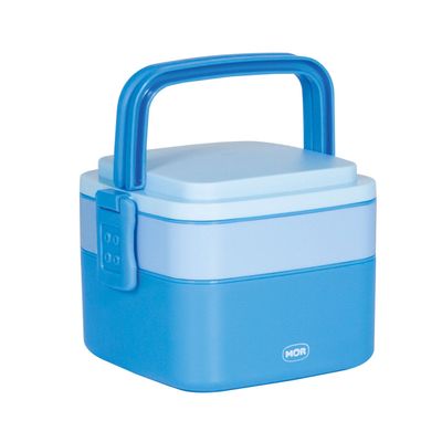 Pote Marmita 2 Andares Quadrado com Alça - Azul