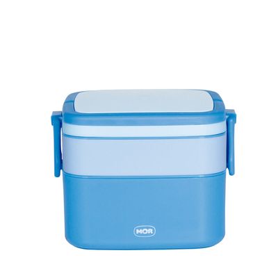 Pote Marmita 2 Andares Quadrado com Alça - Azul