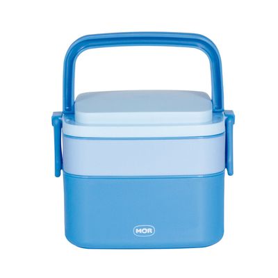 Pote Marmita 2 Andares Quadrado com Alça - Azul