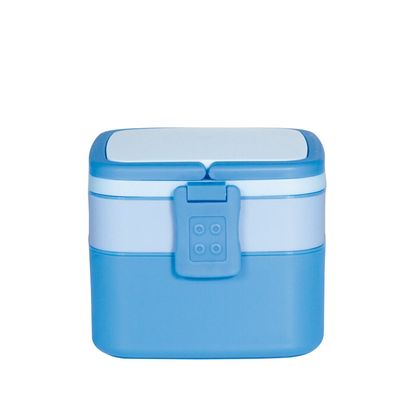 Pote Marmita 2 Andares Quadrado com Alça - Azul