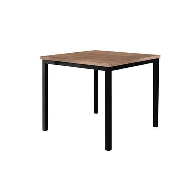Conjunto de Mesa Retangular com Tampo de MDF Amadeirado e 4 Cadeiras Adriana Revestimento Sintético Preto