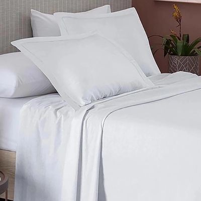 Jogo de Cama Solteiro Camesa Essencial Neo 100% Algodão Branco 3 Peças
