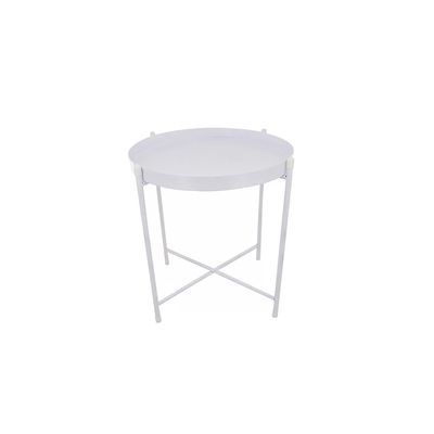 Mesa Lateral Le Bandeja 38x43cm Metal Branca