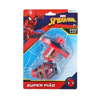 Pião com Luz Etilux Spiderman 6cm