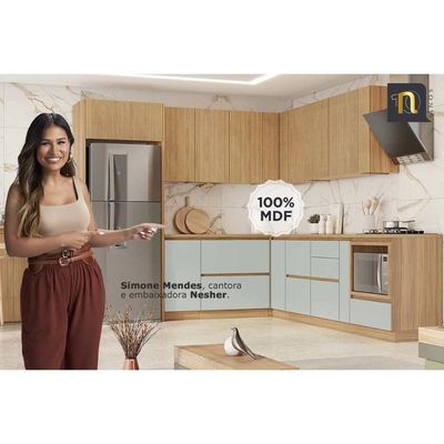 Módulo Cozinha Rainha Com 1 Porta E 4 Gavetas 120cm Freijó