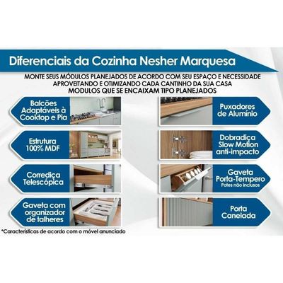Bancada Ilha Cozinha Marquesa Com 1 Porta E 3 Gavetas 120cm Nature Verde