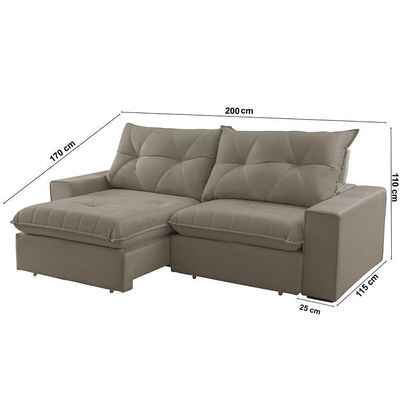 Sofá Hall Veludo Dois Módulos De 100m B25cm Meu Sofá Online B002 Veludo Capuccino
