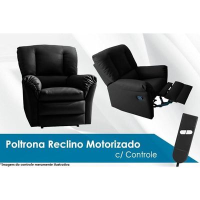 Poltrona Reclinável Motorizada P- Sala Da Vinci Malbec Zero Wall Giro E Balanço Courano Preto - Probel