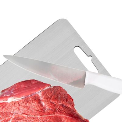 Tabua de Carne Corte Cozinha Profissional 24cm Aço Inox 4un