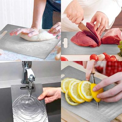 Tabua de Carne Corte Cozinha Profissional 24cm Aço Inox 4un