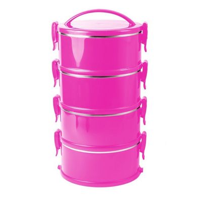 MARMITA TERMOPRÁTICA ROSA CONJUNTO 4 UNIDADES