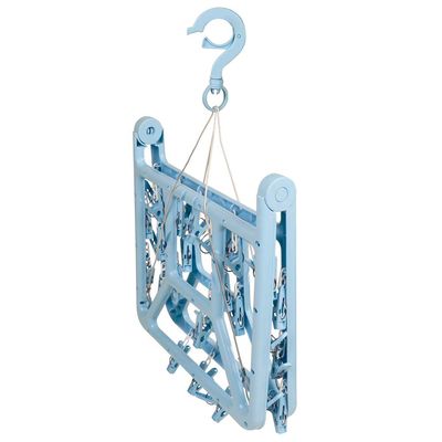 Mini-varal Retangular Dobrável 32 Prendedores - Azul