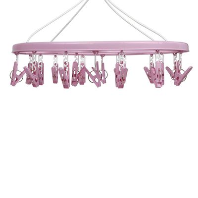 Mini-varal Oval 24 Prendedores - Rosa