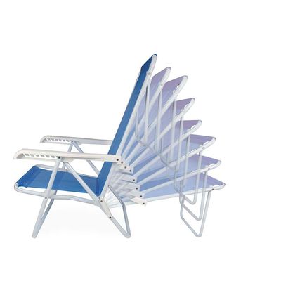 Cadeira Reclinável Aço 8 Posições Azul