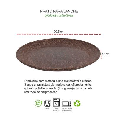 Tigela Bowl Cumbuca e Prato Lanche Salada Açai Marrom 4 Kits