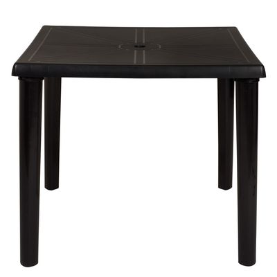 Mesa Plástica Quadrada Desmontável Preta