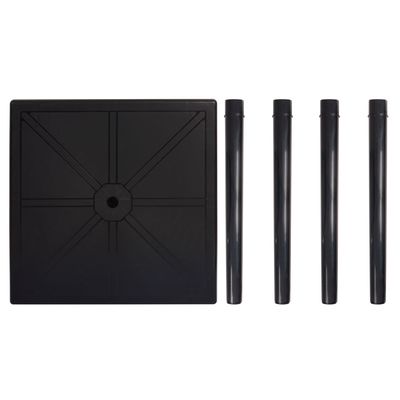 Mesa Plástica Quadrada Desmontável Preta
