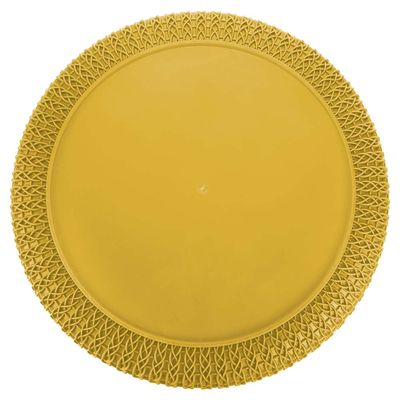 Cesto Trançado Circular Grande Mostarda