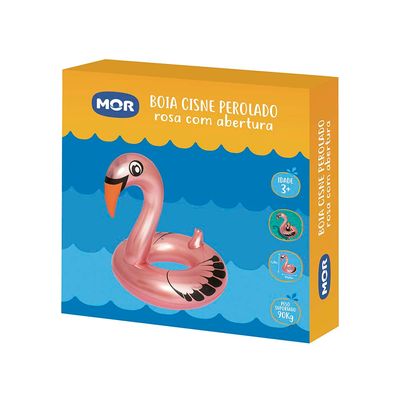 Boia Cisne Perolado Rosa com Abertura