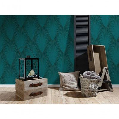 Papel De Parede New Elegance Palmeira 375533 Rolo 10m X 0,53m