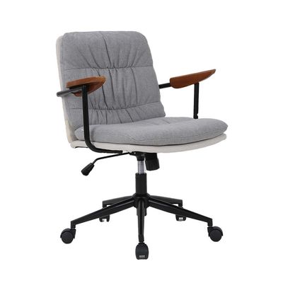 Cadeira de Escritório Secretária Giratória Bennett Cinza e Bege