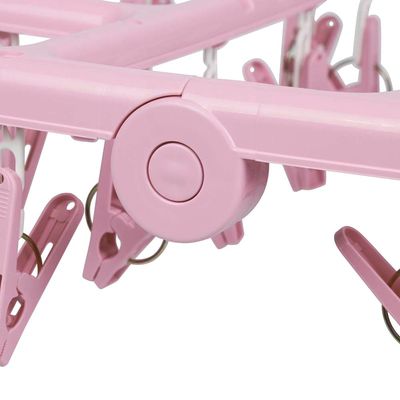 Mini-varal Retangular Dobrável 32 Prendedores - Rosa