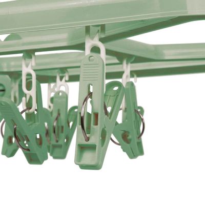 Mini-varal Retangular Dobrável 32 Prendedores - Verde
